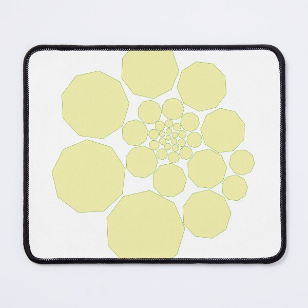 Aperçu de l'œuvre Spirale géométrique – Jaune/Vert – Motif Ennéagone créée et vendue par SurfaceLab.