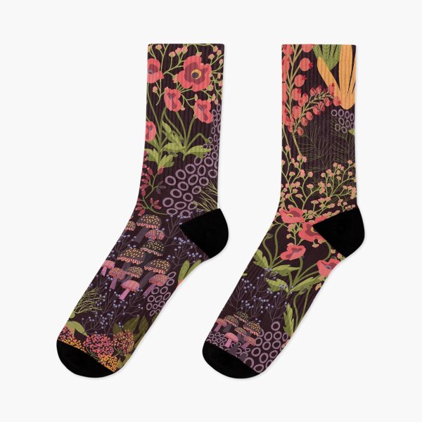 Item preview, Summer Creek | Moonlight | Florals and Foliage | Illustrated Floral Pattern designed and sold by Annette Chabidon Studio.