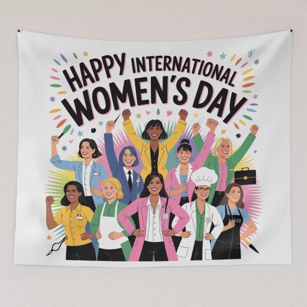 Item preview, Happy International Women's Day Diverse Empowered Women – Fist Raised Celebration   designed and sold by Midnight Veil Designs.