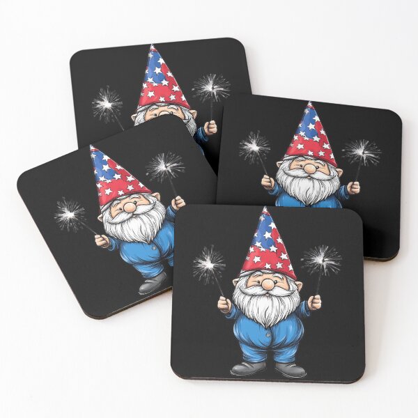 Item preview, Patriotic 4th of July Gnome with Sparklers – Cute USA Independence Day Illustration designed and sold by Dominik1994.