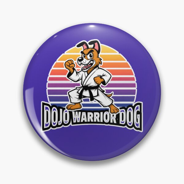 Item preview, Dojo Warrior Dog Martial Arts Mascot Retro Sunset Karate T-Shirt designed and sold by MCdsgns.