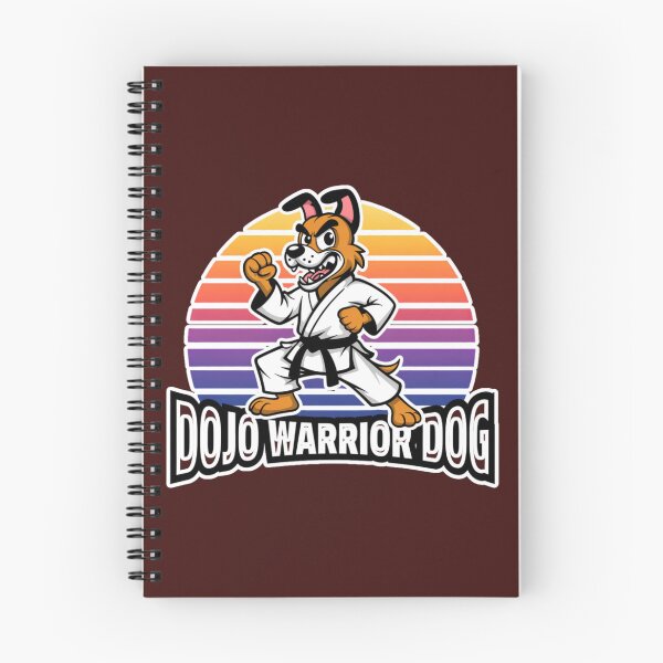 Item preview, Dojo Warrior Dog Martial Arts Mascot Retro Sunset Karate T-Shirt designed and sold by MCdsgns.