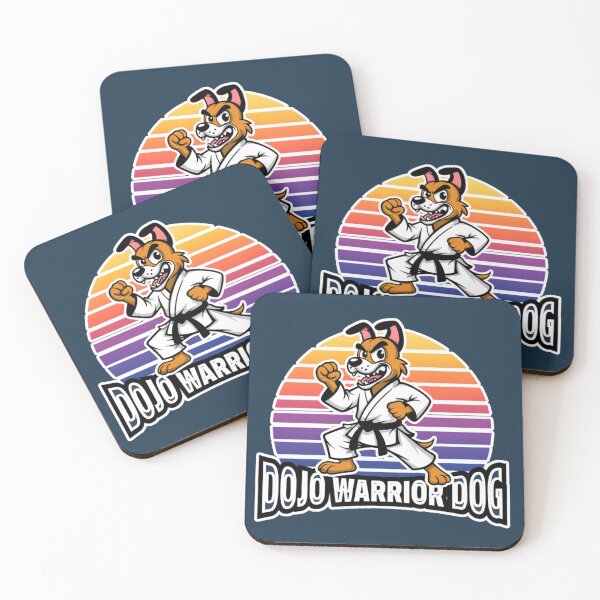 Item preview, Dojo Warrior Dog Martial Arts Mascot Retro Sunset Karate T-Shirt designed and sold by MCdsgns.