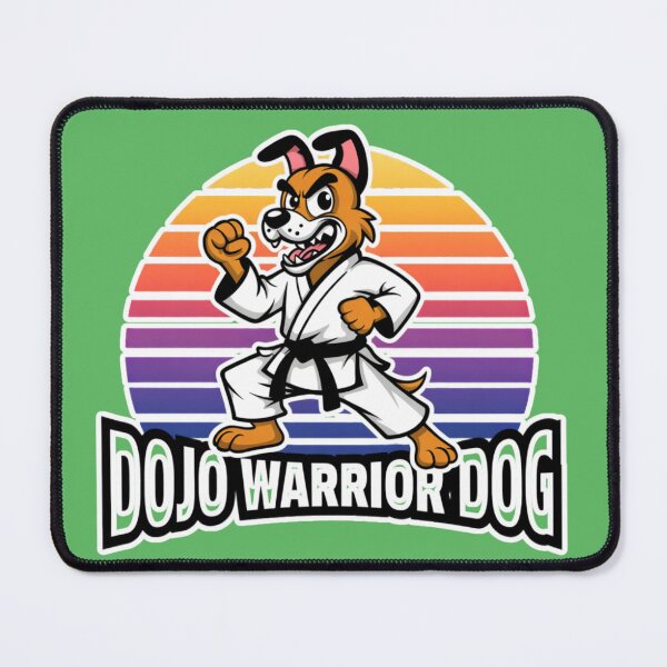 Item preview, Dojo Warrior Dog Martial Arts Mascot Retro Sunset Karate T-Shirt designed and sold by MCdsgns.