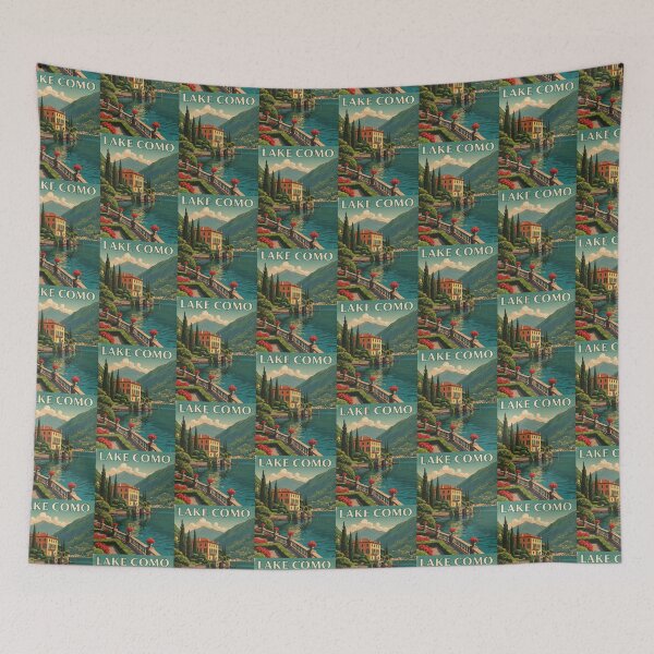 Item preview, Lake Como Italy Vintage Scenic Landscape Art designed and sold by TeeARTHY.