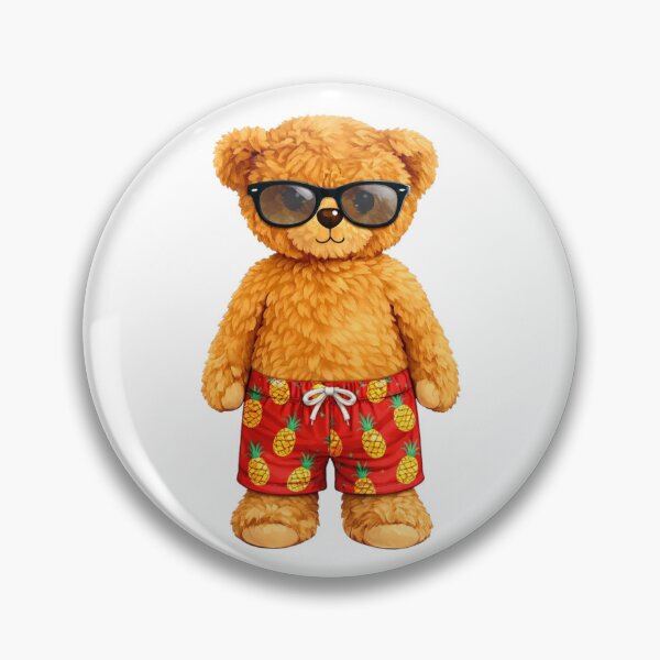 Item preview, Cool Teddy Bear with Sunglasses & Pineapple Swim Shorts - Summer Art ? designed and sold by CuteBear87.