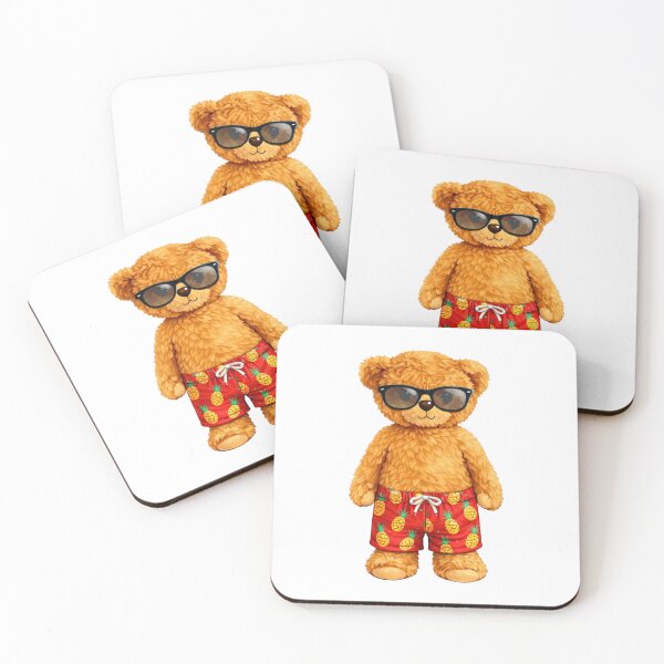 Item preview, Cool Teddy Bear with Sunglasses & Pineapple Swim Shorts - Summer Art ? designed and sold by CuteBear87.