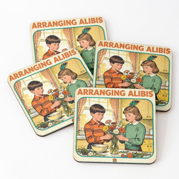 Item preview, Arranging Alibis - Vintage Dark Humor Art designed and sold by PictorialWhimsy.