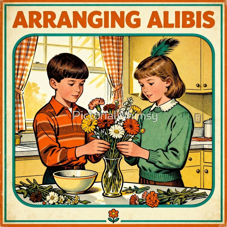 Vintage dark humor art print — retro book cover parody funny wall art