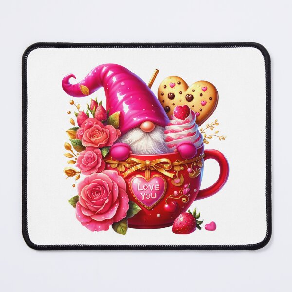 Item preview, Cute Pink Valentine Gnome - Love You Romantic Heart & Sweet Nordic Gnome Art designed and sold by FuzionRaptor.