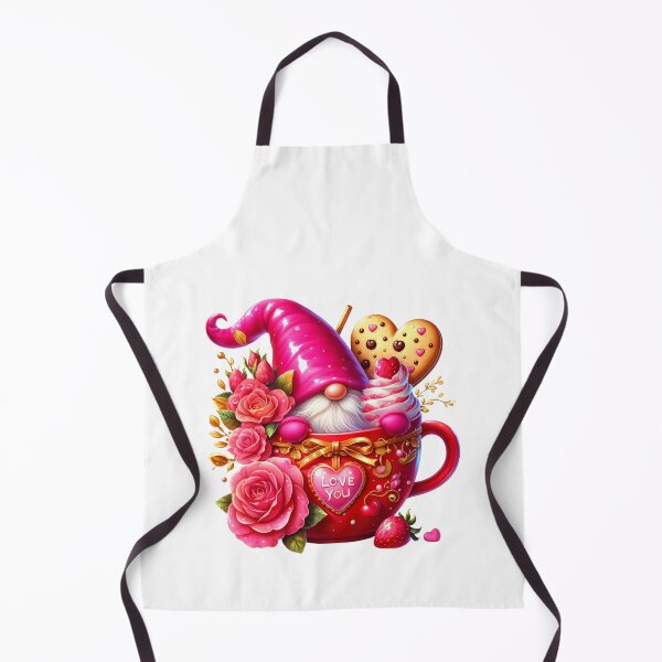 Item preview, Cute Pink Valentine Gnome - Love You Romantic Heart & Sweet Nordic Gnome Art designed and sold by FuzionRaptor.