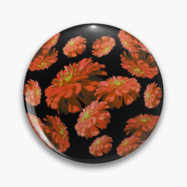 Item preview, Orange floral pattern , orange  flowers pattern , mums,  daisies, zinnia, cosmos, orange chrysanthemums   designed and sold by hollycooper.