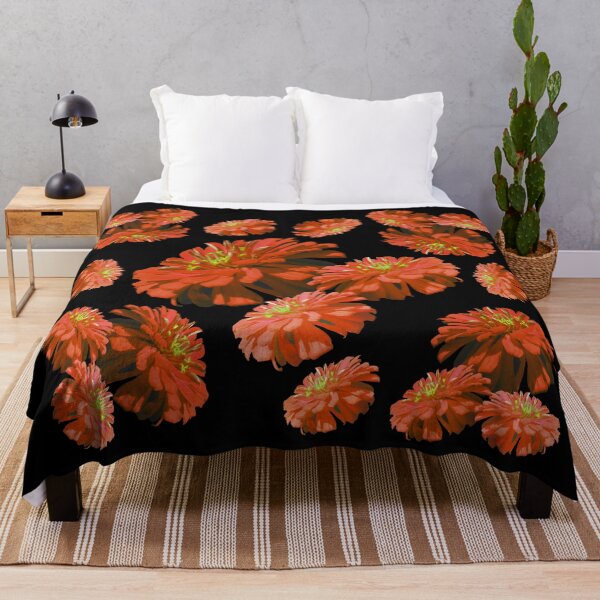 Item preview, Orange floral pattern , orange flowers pattern , mums, daisies, zinnia, cosmos, orange chrysanthemums designed and sold by hollycooper.