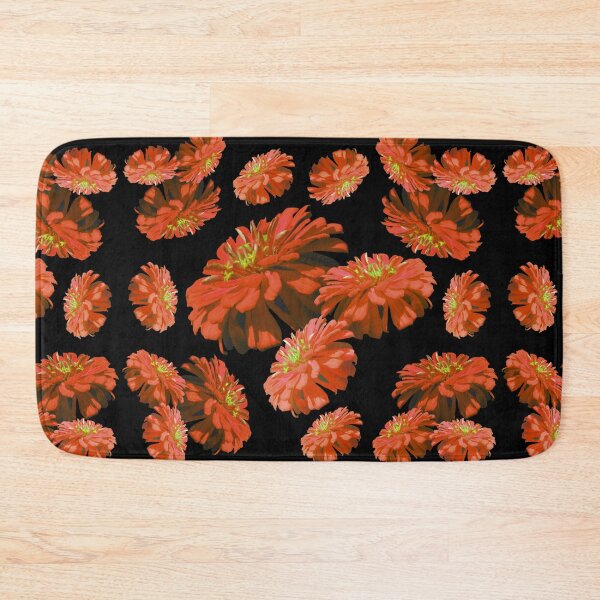 Item preview, Orange floral pattern , orange  flowers pattern , mums,  daisies, zinnia, cosmos, orange chrysanthemums   designed and sold by hollycooper.