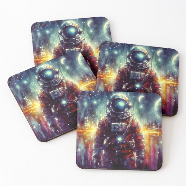 Item preview, Luminous Astronaut Nightscape – Cosmic City Aesthetic designed and sold by The Zurggon Shop.