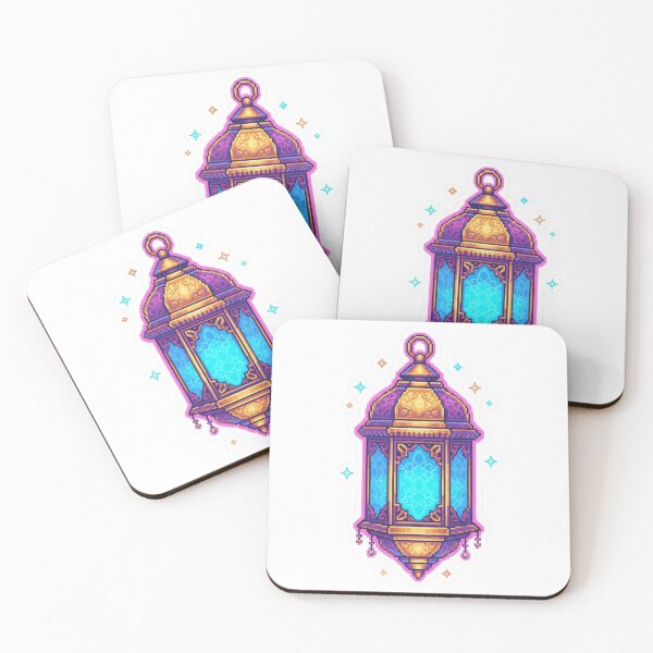 Item preview, Vibrant Pixel Art Ramadan Lantern - Neon Islamic Decor Sticker designed and sold by RonyMady.