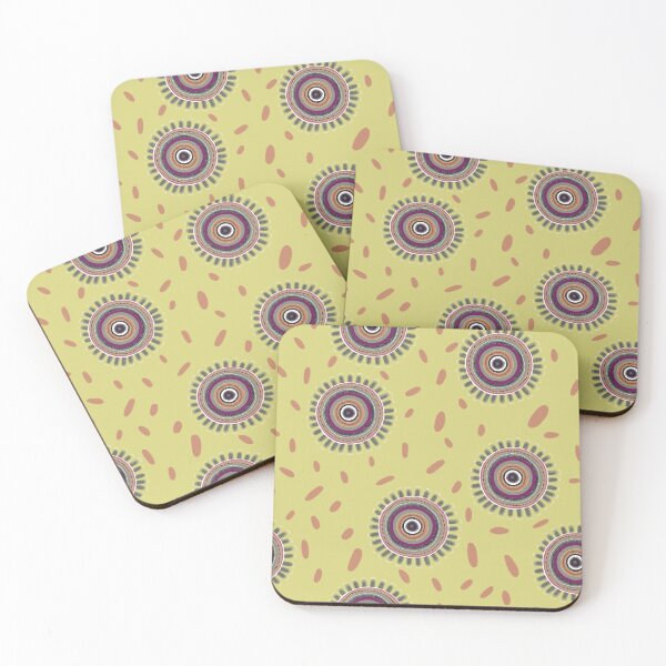 Item preview, Bohemian Sunburst with Hand-Painted Mandalas on green  designed and sold by phatlizzardart.