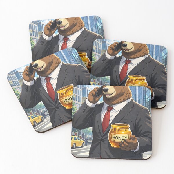 Item preview, Business Bear with Honey designed and sold by Green Sama.