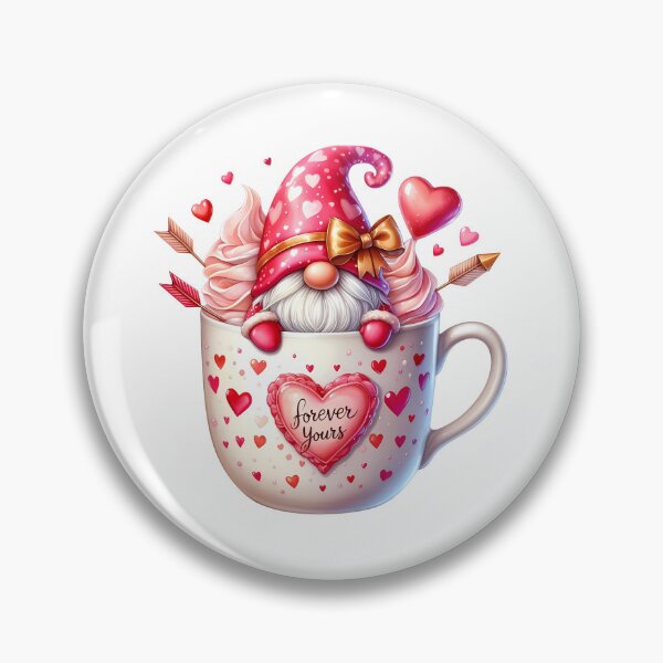 Item preview, Forever Yours Valentine Gnome - Cute Pink Love Heart & Romantic Nordic Art designed and sold by FuzionRaptor.