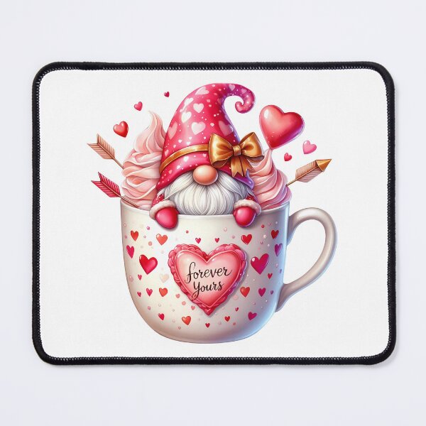 Item preview, Forever Yours Valentine Gnome - Cute Pink Love Heart & Romantic Nordic Art designed and sold by FuzionRaptor.