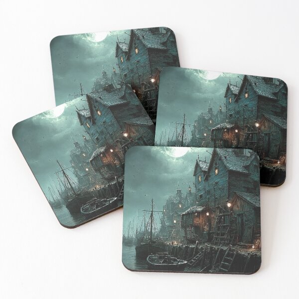 Aperçu de l'œuvre Innsmouth Harbor - HP Lovecraft Cosmic Horror Artwork créée et vendue par mistygate.