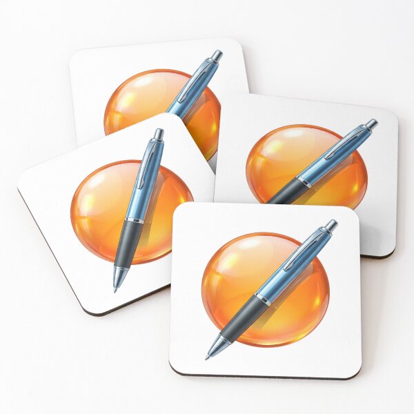 Item preview, Glossy Orange Sphere with Pen Icon designed and sold by NostalgiaOS.