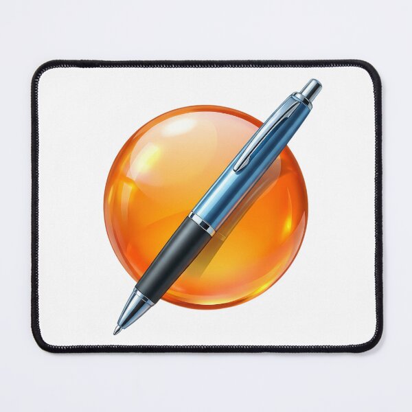 Item preview, Glossy Orange Sphere with Pen Icon designed and sold by NostalgiaOS.