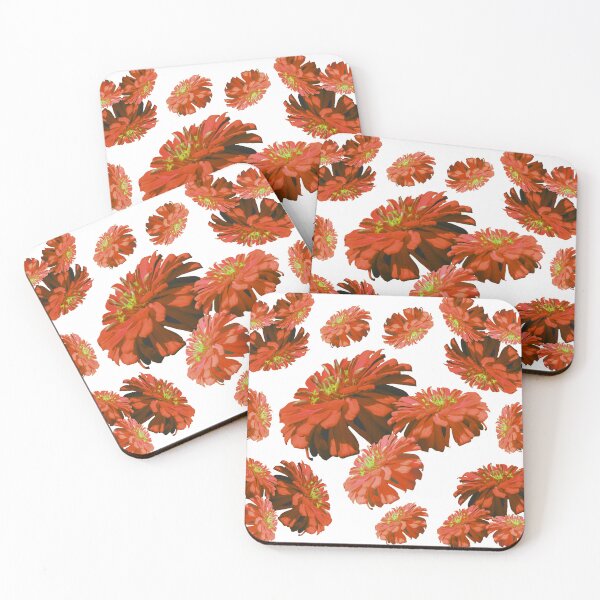 Item preview, Orange mums, orange floral pattern , orange  flowers pattern , daisies, zinnia, cosmos  designed and sold by hollycooper.