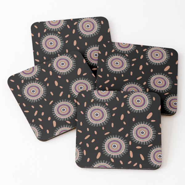 Item preview, Bohemian Sunburst with Hand-Painted Mandalas on black designed and sold by phatlizzardart.