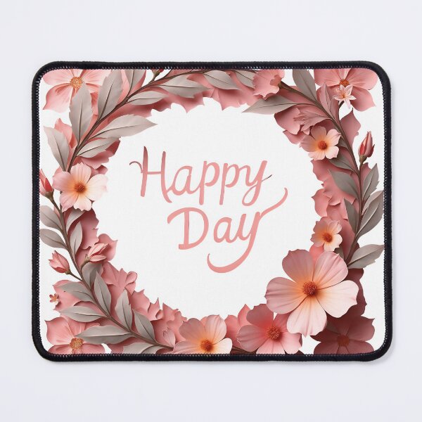 Item preview, Beautiful floral wreath with Happy Day greeting for celebration designed and sold by Creative88Art.