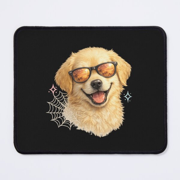 Item preview, Smiling Pup with Shades & Spider Web Accent designed and sold by annenambiro.