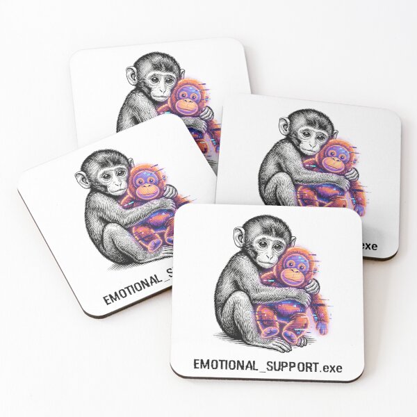 Item preview, Emotional Support Monkey Glitch Art Meme designed and sold by CICERO'S BURNER ACCOUNT.