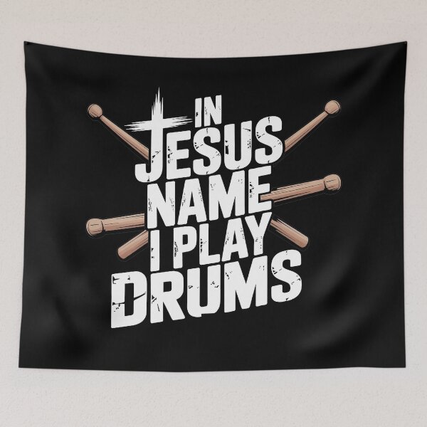 Item preview, In Jesus Name I Play Drums designed and sold by Jacky-Design.