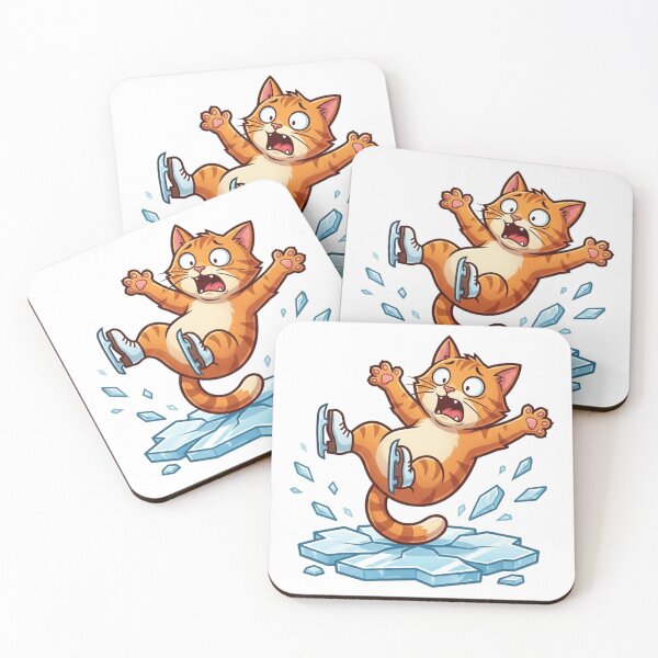 Item preview, Funny Ice Skating Fail Orange Cat designed and sold by HappySproutArt.