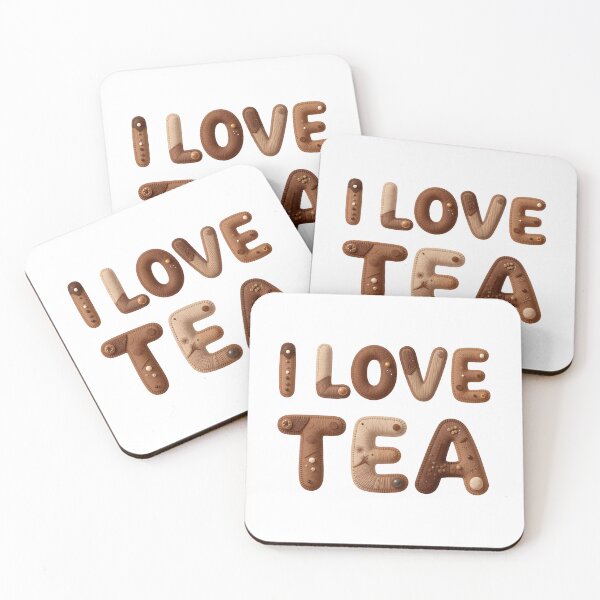 Item preview, I LOVE TEA - IN FAUX LETTERING designed and sold by AlexOBrienArt.