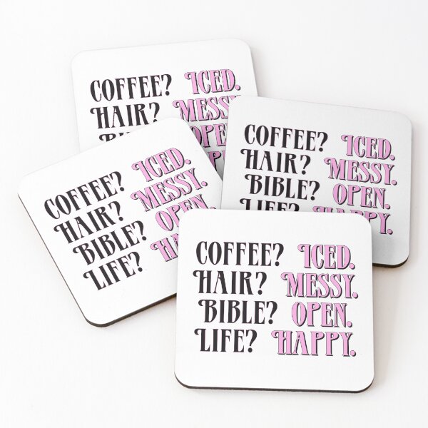 Item preview, Coffee - Pink Version | Iced Coffee, Messy Hair, Open Bible, Happy Life designed and sold by TeaLimeTwo.