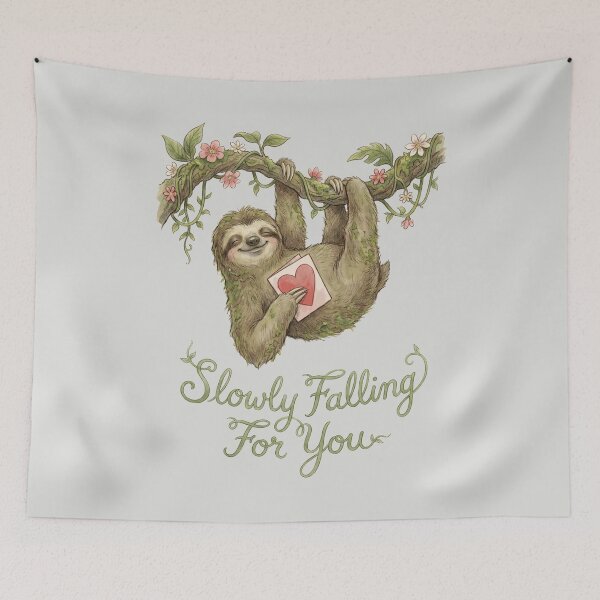 Item preview, Slowly Falling For You - Sloth Valentine Pun designed and sold by DigitalGlade.