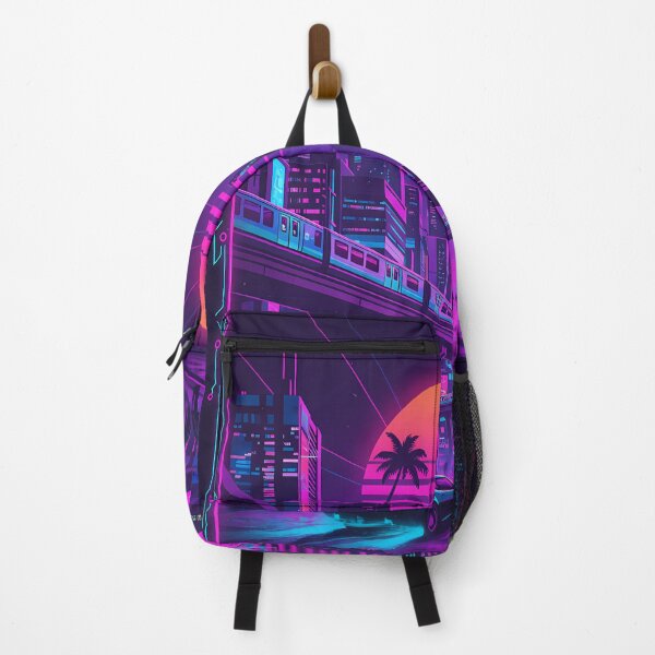 Item preview, Neon Cyberpunk Cityscape Retrowave Synthwave Art designed and sold by RBCTk.