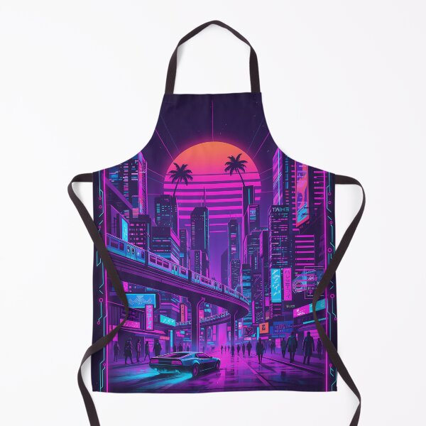 Item preview, Neon Cyberpunk Cityscape Retrowave Synthwave Art designed and sold by RBCTk.