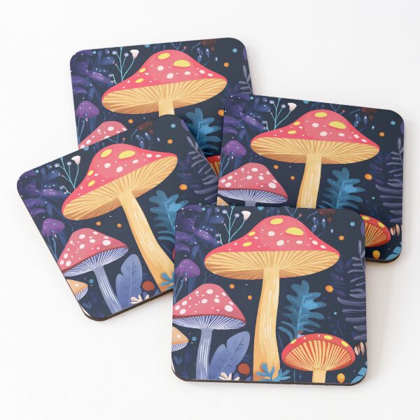Item preview, Cottagecore Deep Woods Toadstools Forest Art designed and sold by LinaValearte.