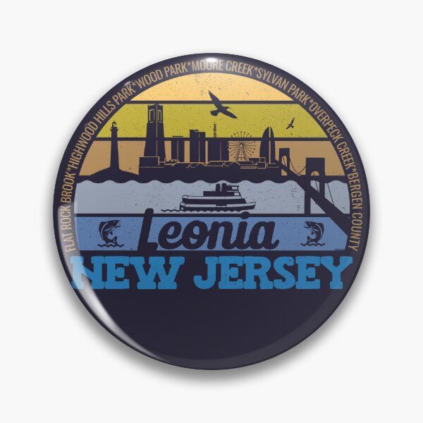 Item preview, Leonia New Jersey Sunset Retro Vintage Local Pride Logo designed and sold by CRHPOD20.