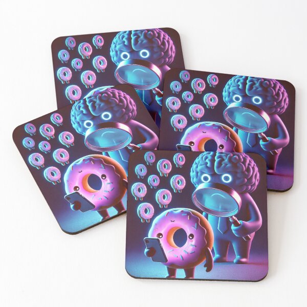 Item preview, Doomscroll Donut – Brain Audit Mode | Neon Anxiety Meme Art designed and sold by ComedyInkFactor.