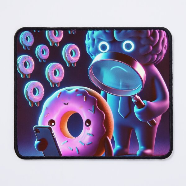 Item preview, Doomscroll Donut – Brain Audit Mode | Neon Anxiety Meme Art designed and sold by ComedyInkFactor.
