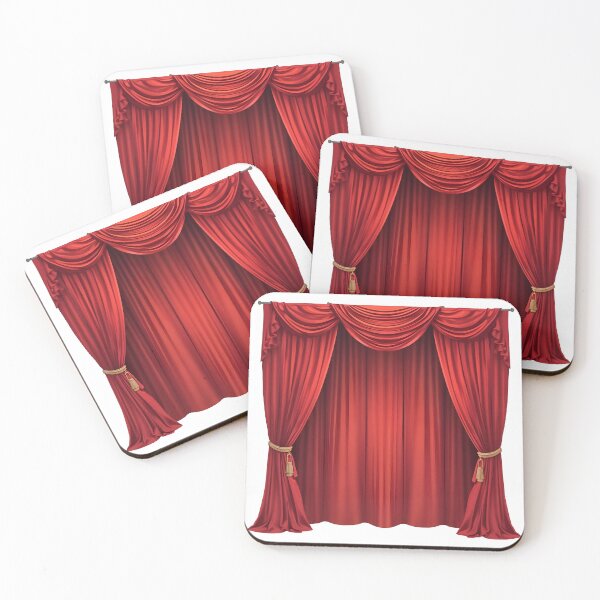 Item preview, Dramatic red curtains with golden tassels on a rod designed and sold by Creative88Art.