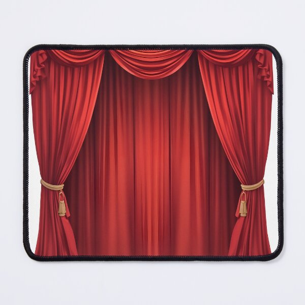 Item preview, Dramatic red curtains with golden tassels on a rod designed and sold by Creative88Art.