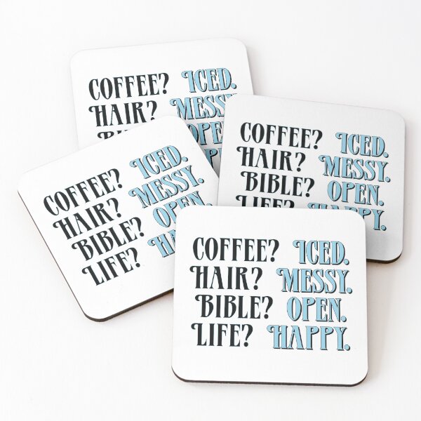 Item preview, Coffee - Blue Version | Iced Coffee, Messy Hair, Open Bible, Happy Life designed and sold by TeaLimeTwo.