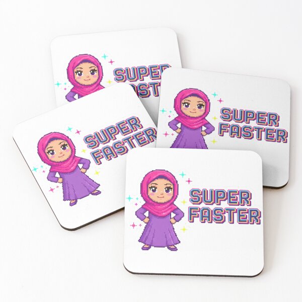 Item preview, Cute Pixel Art Ramadan Girl - Super Faster Hero Sticker & Kids Tee designed and sold by RonyMady.