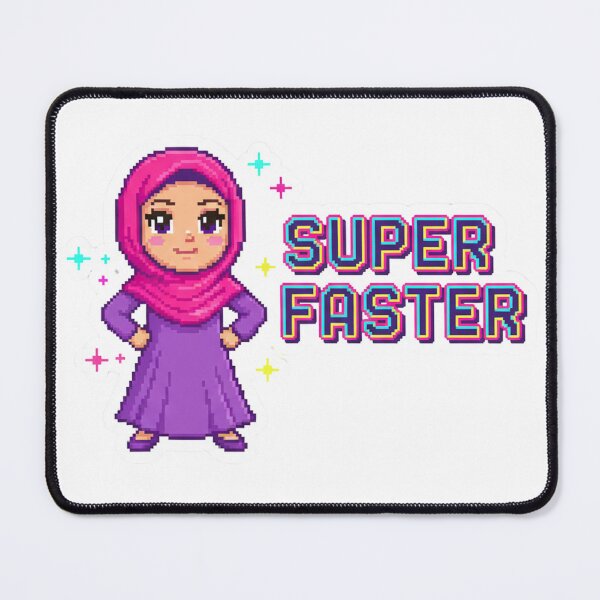 Item preview, Cute Pixel Art Ramadan Girl - Super Faster Hero Sticker & Kids Tee designed and sold by RonyMady.