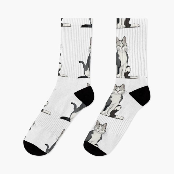 Item preview, Minimalist Grey & White Cat Illustration designed and sold by Noctavia07.