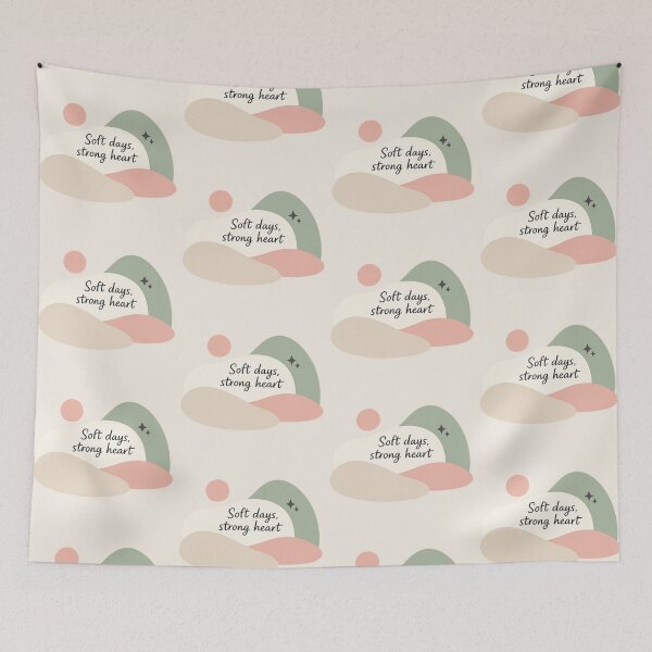 Item preview, Soft Days Strong Heart – Minimal Abstract Positive Quote Aesthetic Design designed and sold by Snapystyle.